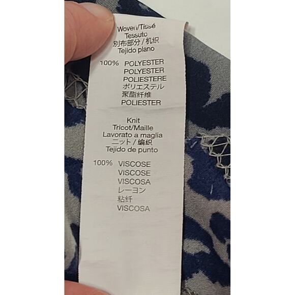 Gap Factory Cheeta print mixed media blouse women's medium - Picture 4 of 5